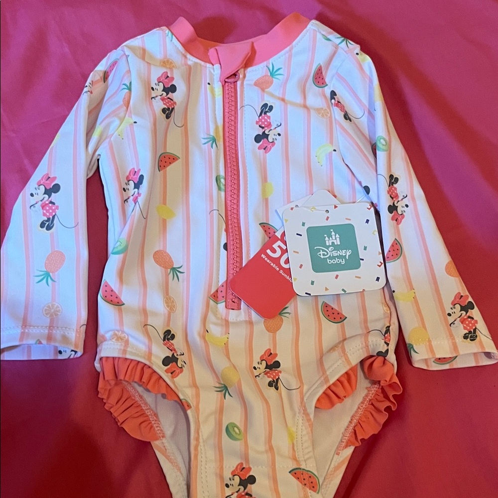 Disney Pink and Orange Long Sleeve Bodysuit